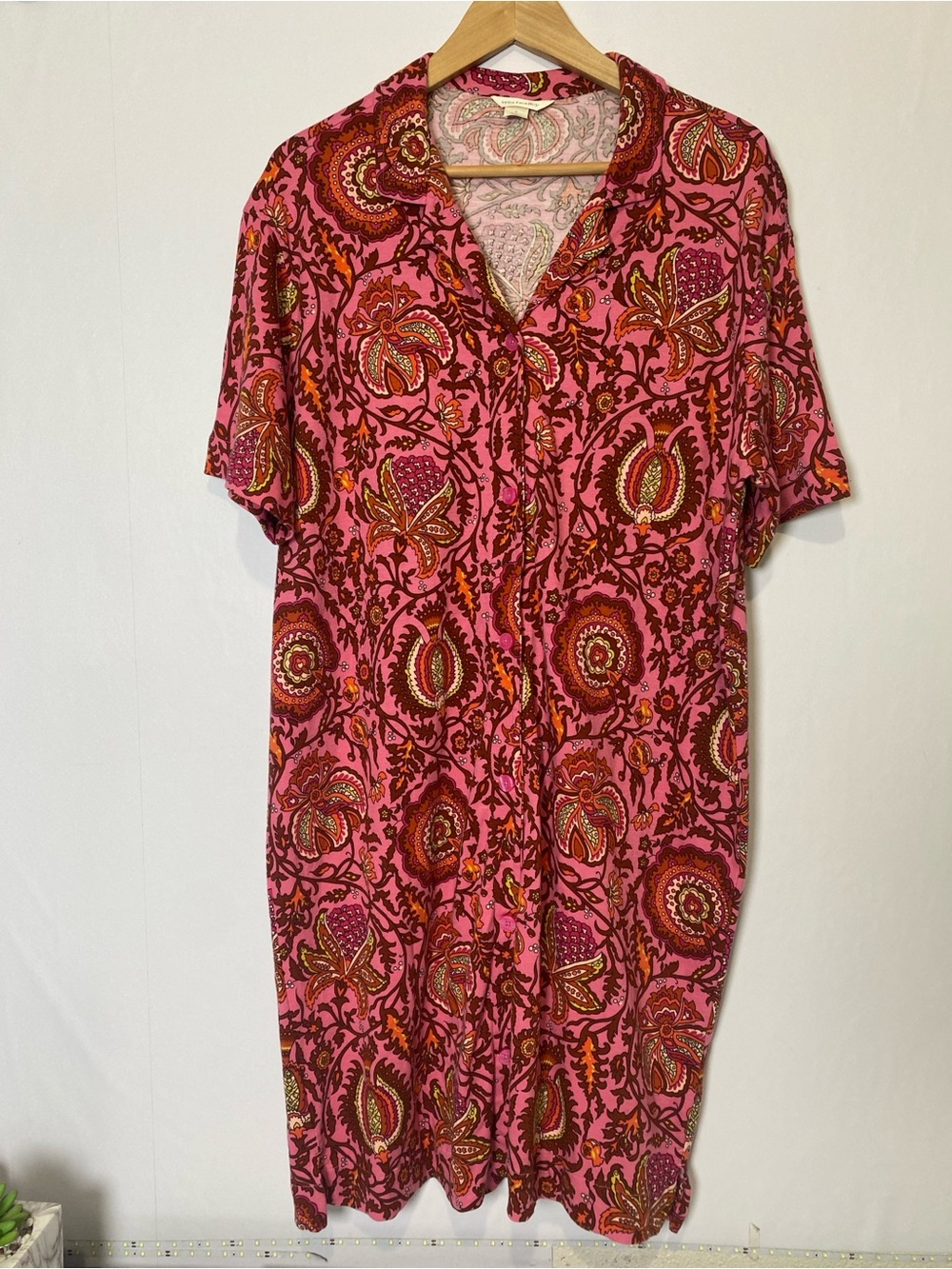 Vera Bradley 100% Cotton Paisley Shirt Dress Button Front‎ Size Small Preppy